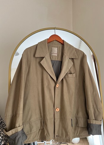 Düğmeli Bej Süet Erkek Ceket - Görsel 6