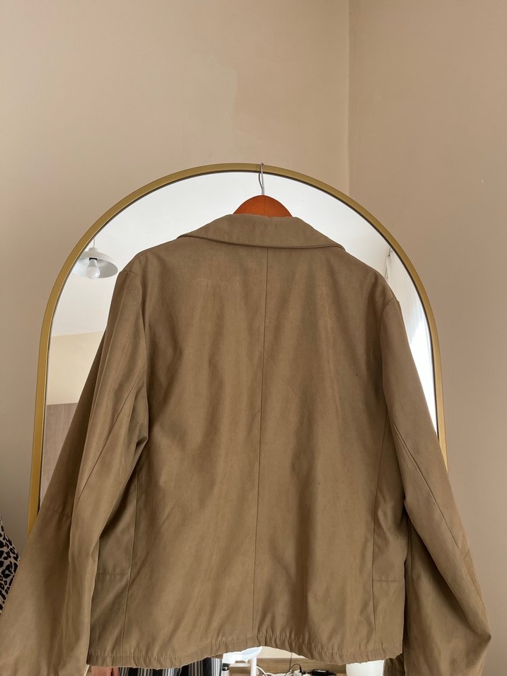 Düğmeli Bej Süet Erkek Ceket - Görsel 3