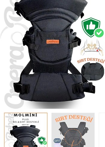 Siyah Bebek Taşıyıcı Kanguru - Görsel 4