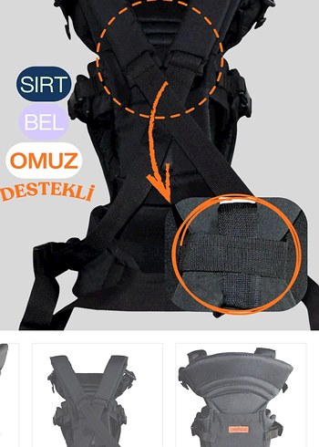 Siyah Bebek Taşıyıcı Kanguru - Görsel 3