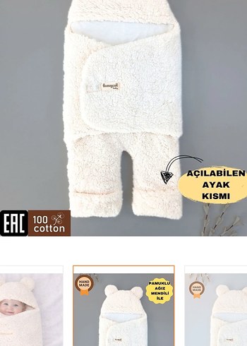 Battaniye Bebek Tulum & kundak - Görsel 2