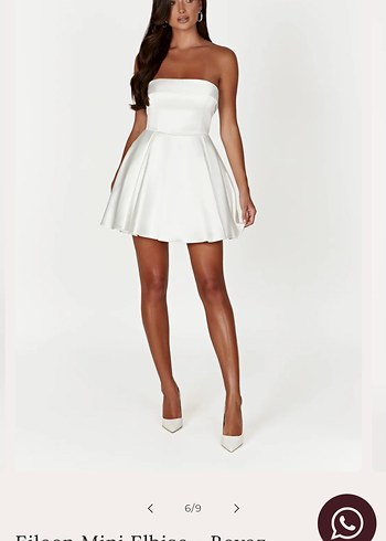 Straplez Beyaz Mini Elbise - Görsel 4