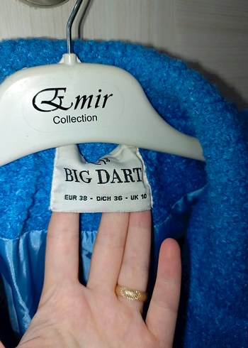 Mavi Midi Kadın Düğmeli Street Wear Kaban - Görsel 4