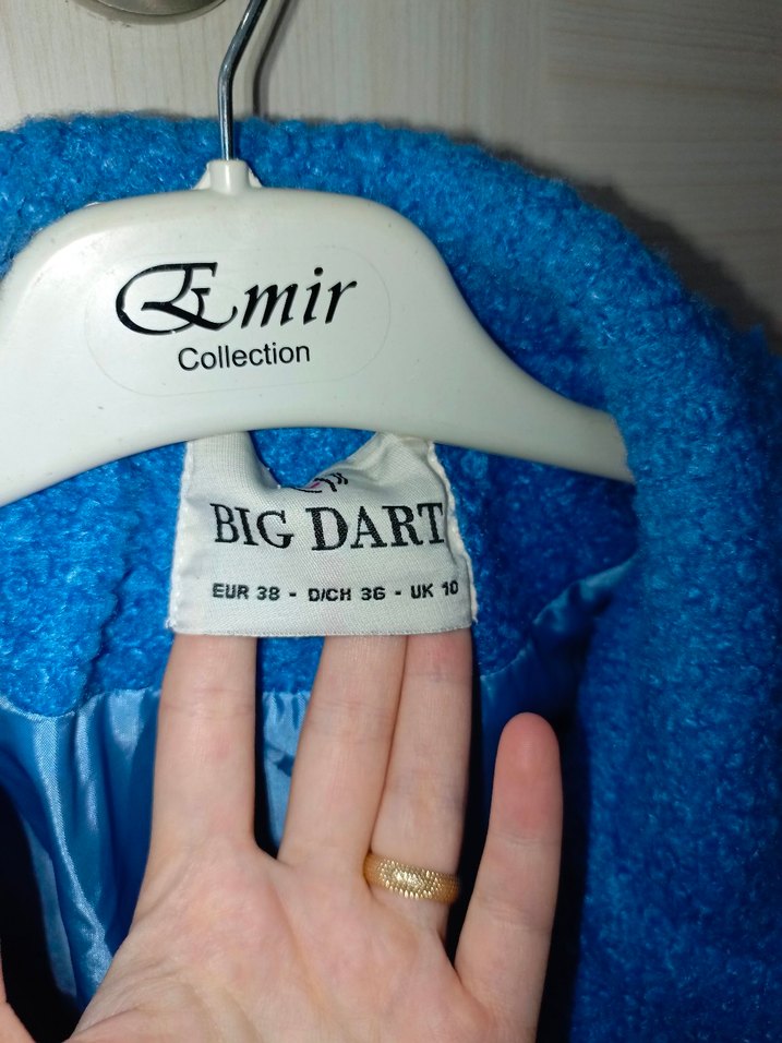 Mavi Midi Kadın Düğmeli Street Wear Kaban - Görsel 4