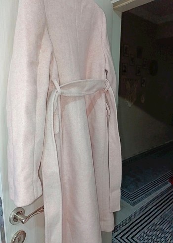 Pembe Uzun Düğmeli Kadın Kaban - Görsel 7