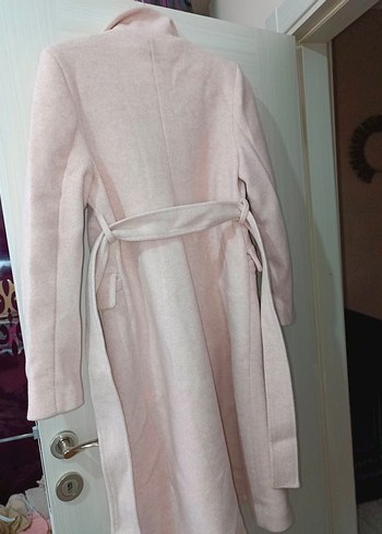 Pembe Uzun Düğmeli Kadın Kaban - Görsel 9