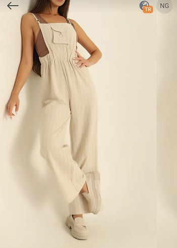 Bej Keten Midi Tulum - Görsel 2