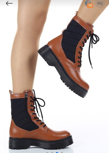 Kahverengi Deri Bağcıklı Kadın Bot - Görsel 2