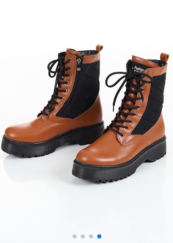 Kahverengi Deri Bağcıklı Kadın Bot - Görsel 4