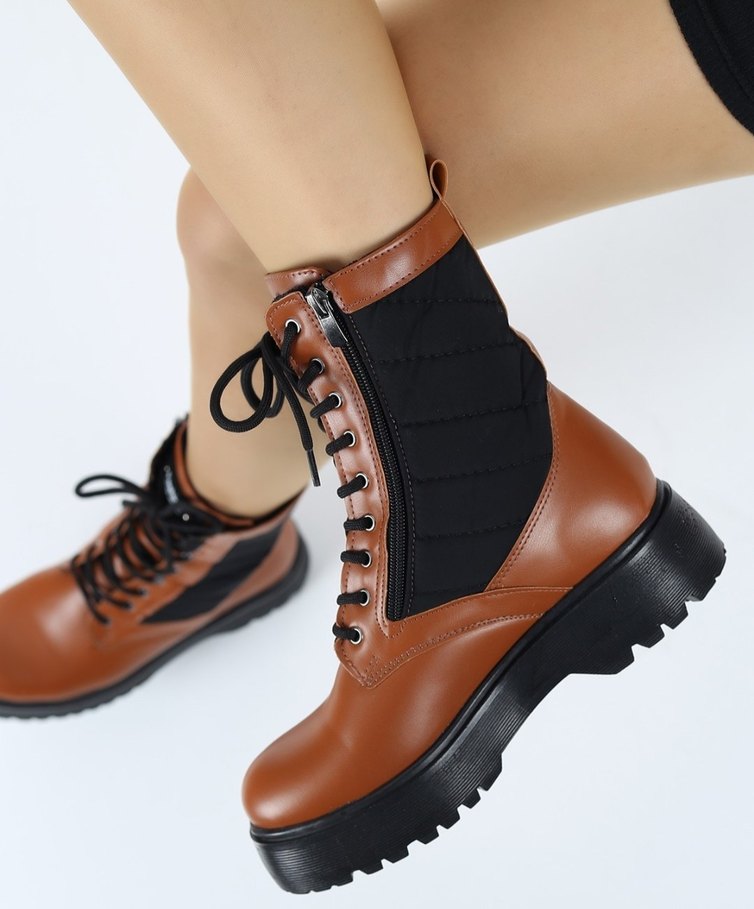 Kahverengi Deri Bağcıklı Kadın Bot - Görsel 3