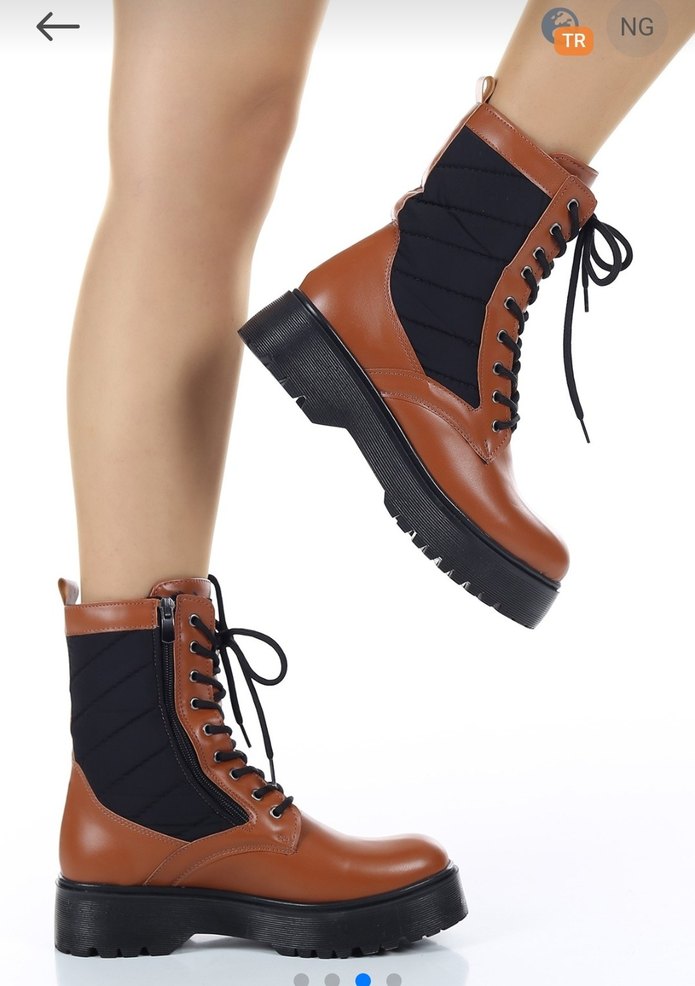 Kahverengi Deri Bağcıklı Kadın Bot - Görsel 2