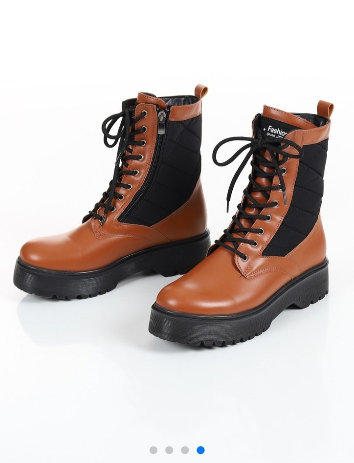 Kahverengi Deri Bağcıklı Kadın Bot - Görsel 4