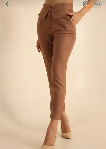 Kadın Süet Kemerli Pantolon - Görsel 2