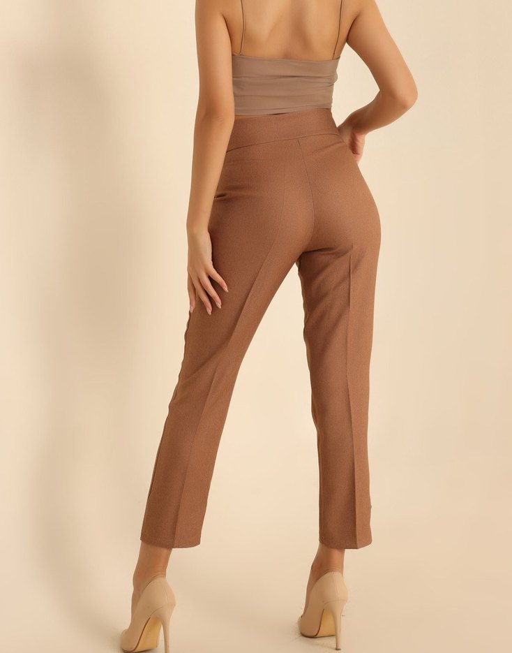 Kadın Süet Kemerli Pantolon - Görsel 4