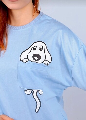 universal Beden çeşitli Renk Köpek baskılı cepli sweat