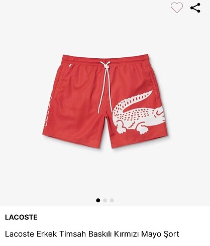 Lacoste etiketli erkek mayo şort