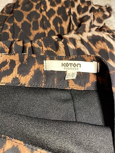 34 Beden Şifon leopar midi etek