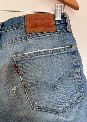 Levis Orjinal Levis Erkek Acik Mavi Denim Jean Kot Sort