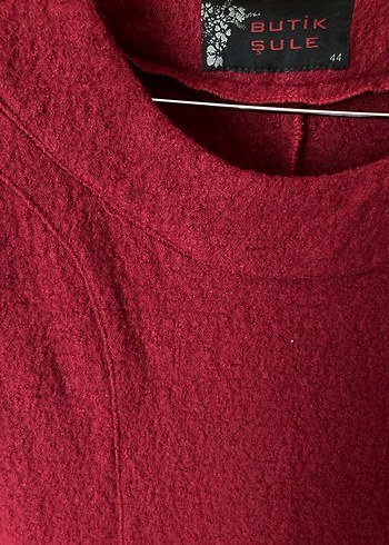 Şule Butik Bordo Kadın Kolsuz Yün Elbise - Görsel 3