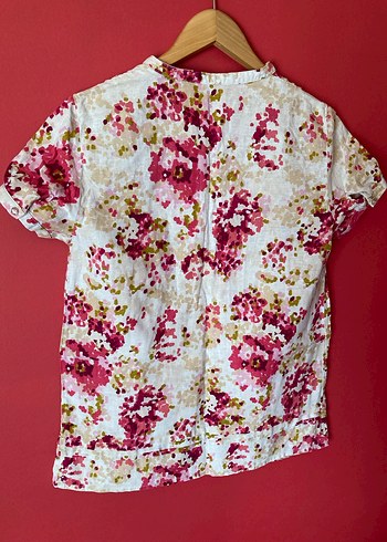 Lc Waikiki Çiçek Desenli Bohem Keten Bluz - Görsel 5