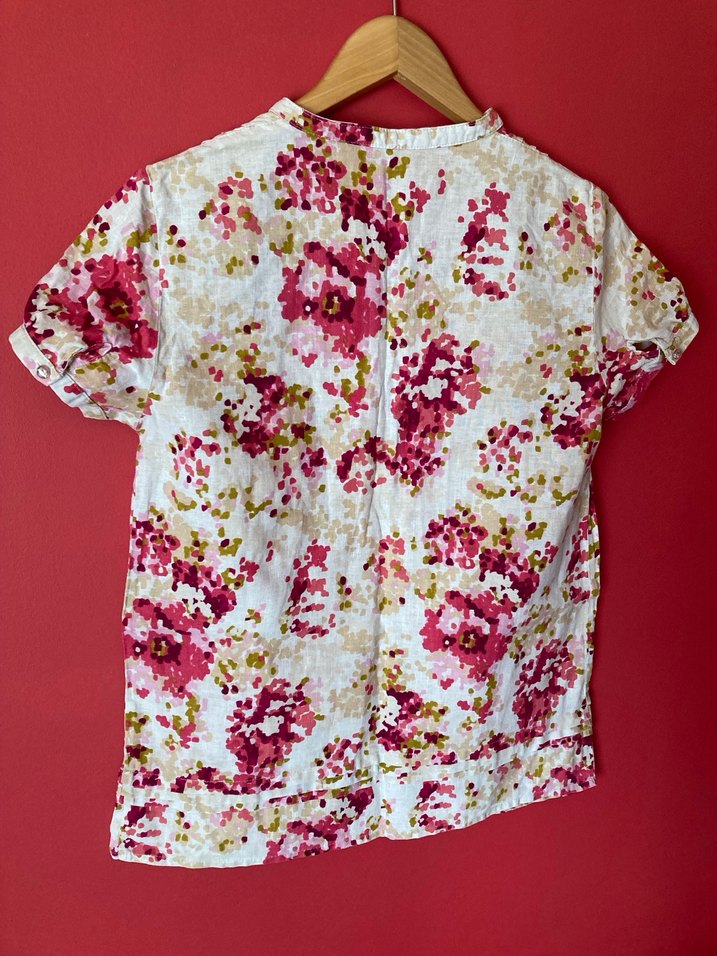 Lc Waikiki Çiçek Desenli Bohem Keten Bluz - Görsel 5
