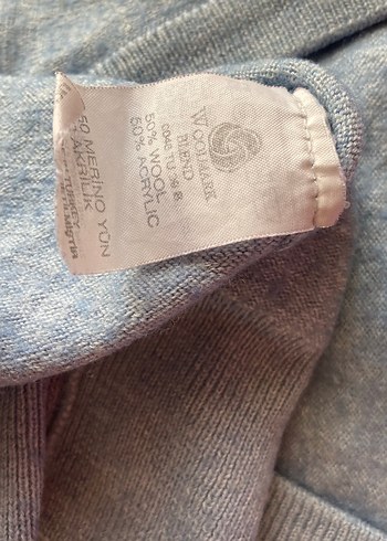 Mavi V Yaka Kiğılı Yün Süveter - Görsel 6