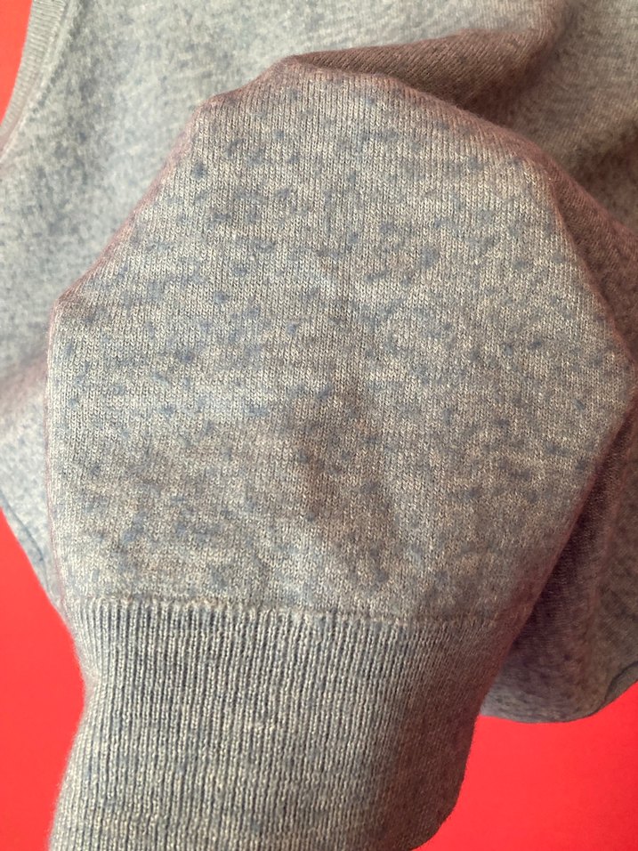 Mavi V Yaka Kiğılı Yün Süveter - Görsel 4