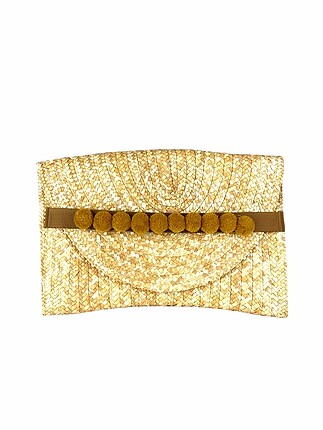 Ponponlu hasır Clutch