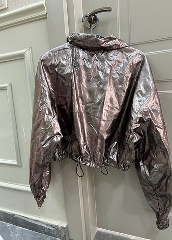 Metalik Kahverengi Uzun Kollu Kadın Ceket - Görsel 3