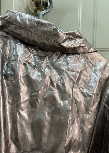 Metalik Parlak Kahverengi Kadın Ceket - Görsel 4