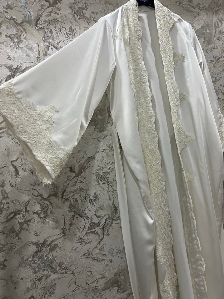 İpek saten Lohusa Sabahlığı - Görsel 2