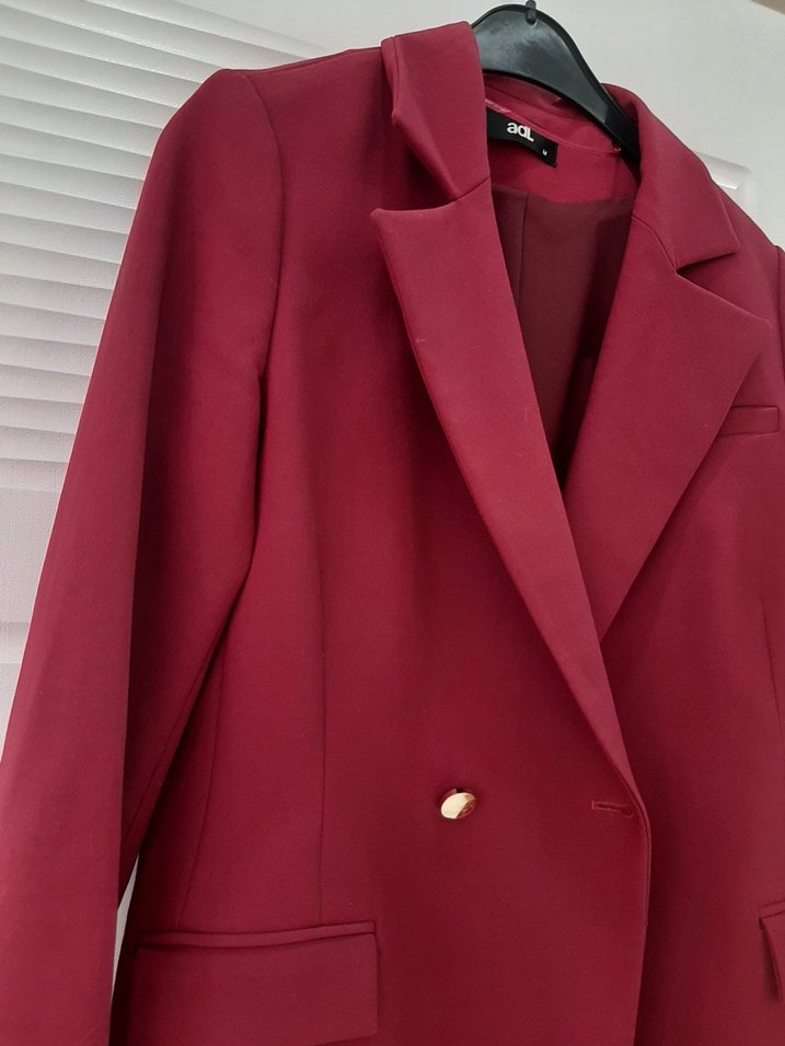Mürdüm  Düğmeli Kadın Blazer Ceket - Görsel 5