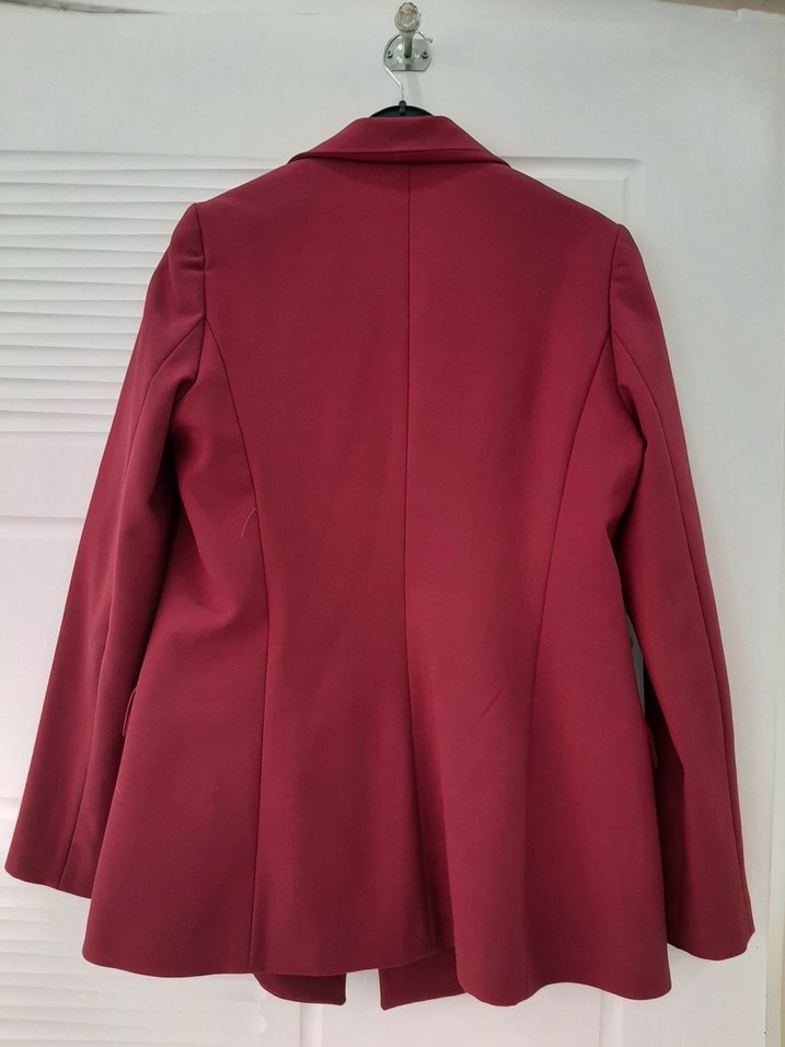 Mürdüm  Kadın Düğmeli Ofis Blazeri - Görsel 2