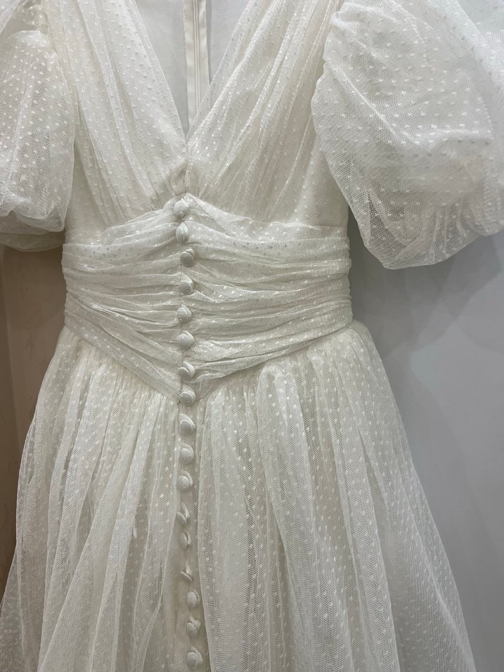 Beyaz Puantiyeli Uzun Bohem Elbise - Görsel 3