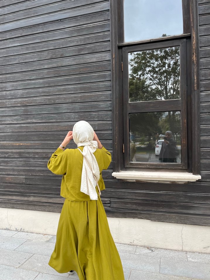 Kadın Haki Uzun etek - Görsel 3