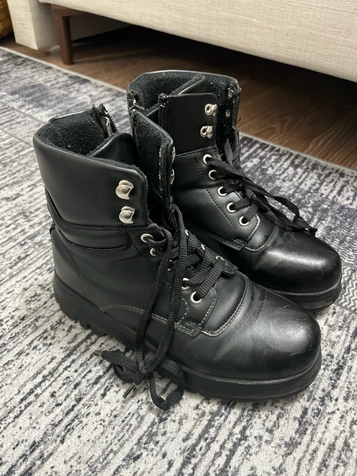 Siyah Deri Gotik Bot - Görsel 3