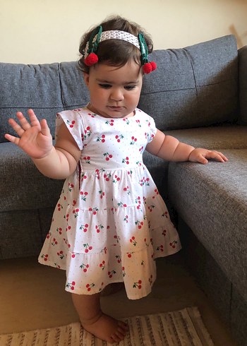 Kız Çocuk kirazlı elbise