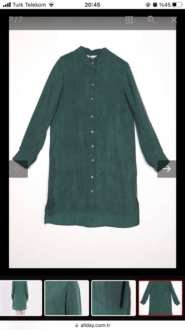 Allday Zümrüt Yeşili şık Gömlek - Görsel 5