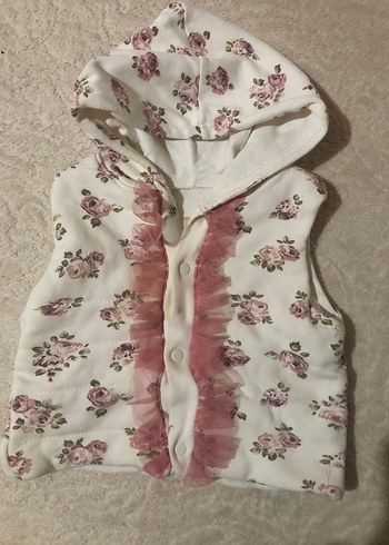 Kız Çocuk Gri Kapüşonlu Nakışlı Ceket - Görsel 6