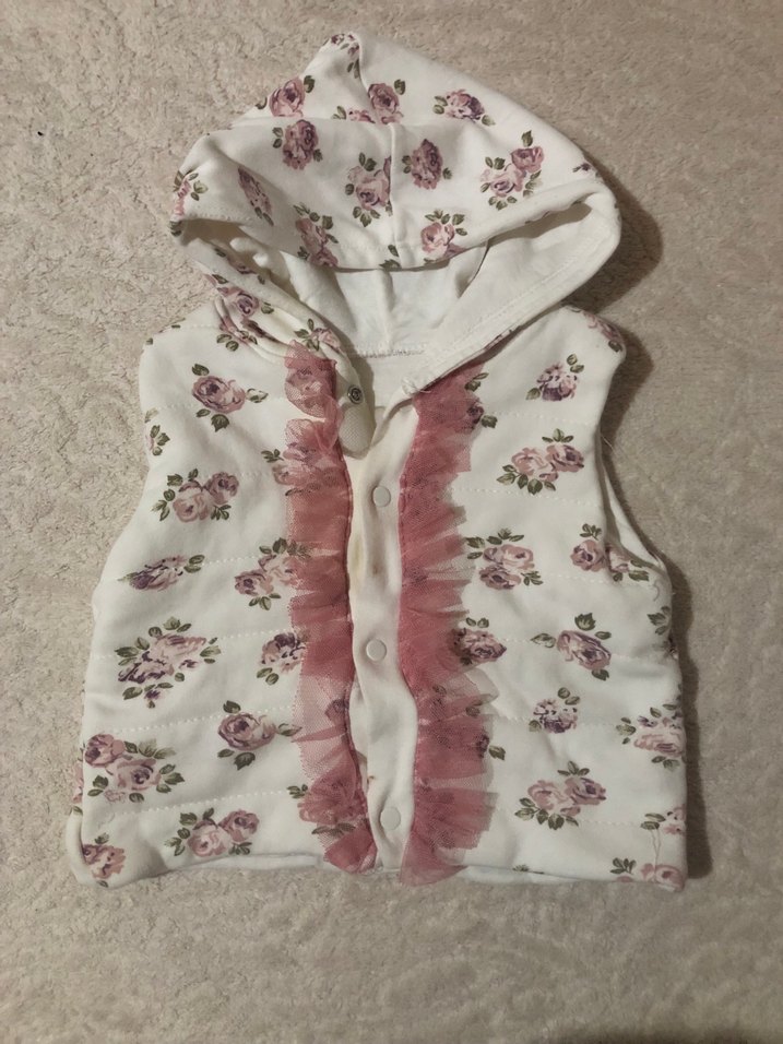 Kız Çocuk Gri Kapüşonlu Nakışlı Ceket - Görsel 5