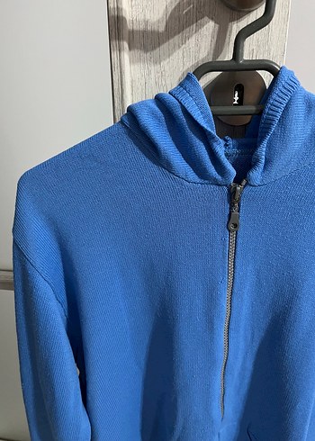 Diğer Mavi Fermuarlı Kadın Sweatshirt