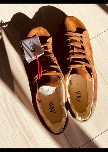 Zara Erkek Kahverengi Orijinal Deri Süet Erkek Espadril - Görsel 5