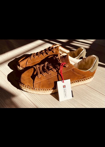 Zara Erkek Kahverengi Orijinal Deri Süet Erkek Espadril - Görsel 2