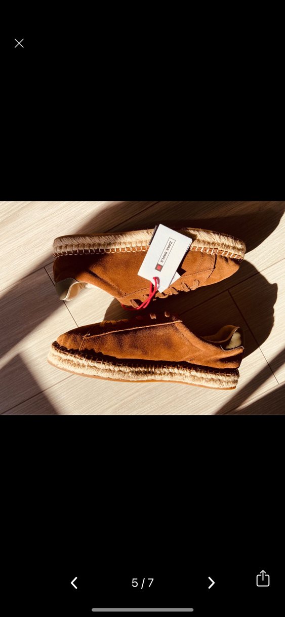 Zara Erkek Kahverengi Orijinal Deri Süet Erkek Espadril - Görsel 3