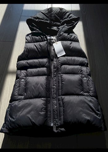 Mango Kapüşonlu Siyah Kız Çocuk Şişme Yelek - Görsel 3