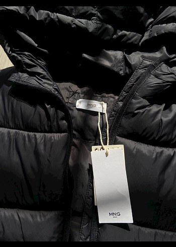 Mango Kapüşonlu Siyah Kız Çocuk Şişme Yelek - Görsel 6