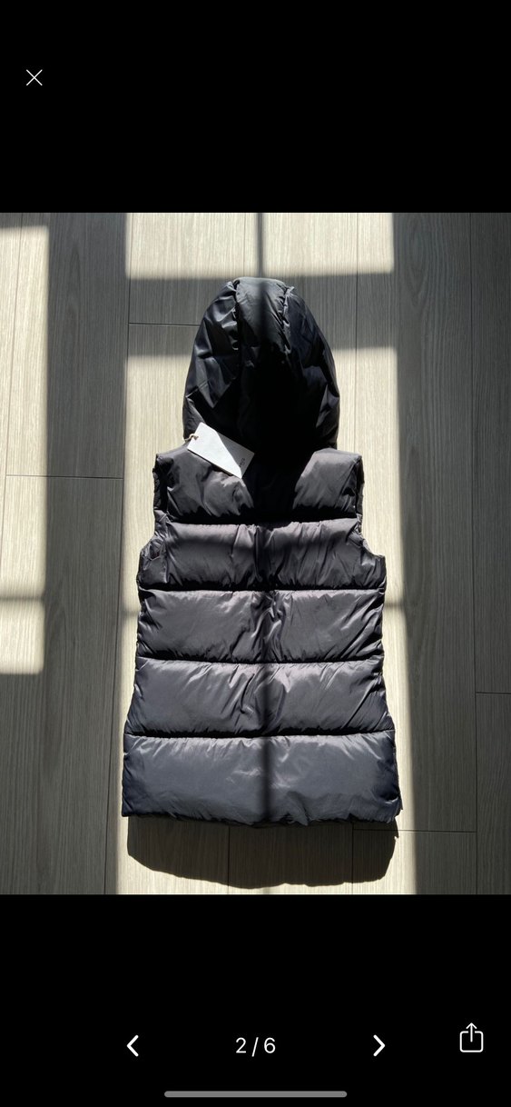 Mango Kapüşonlu Siyah Kız Çocuk Şişme Yelek - Görsel 2