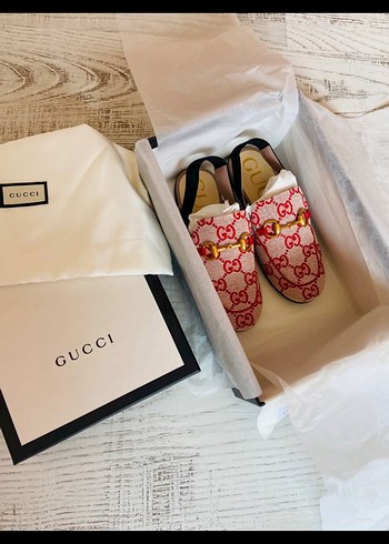 Orijinal Gucci Kız Çocuk Canvas Princetown Sandalet - Görsel 5
