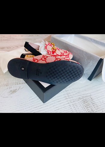 Orijinal Gucci Kız Çocuk Canvas Princetown Sandalet - Görsel 3
