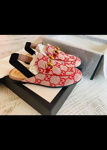 Orijinal Gucci Kız Çocuk Canvas Princetown Sandalet - Görsel 2